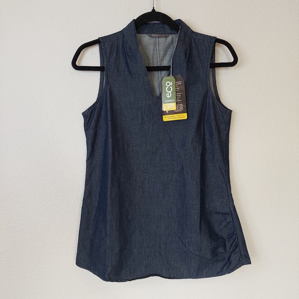 Toad&Co Blue Sleeveless Blouse